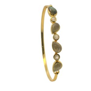 Labradorite and Moonstone Gemstone Bangle