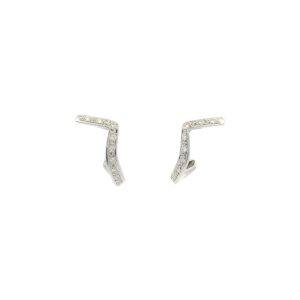 18ct White Gold Stud Earrings with Round Brilliant Cut Diamonds