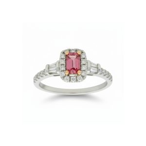 18ct White Gold Diamond And Pink Tourmaline